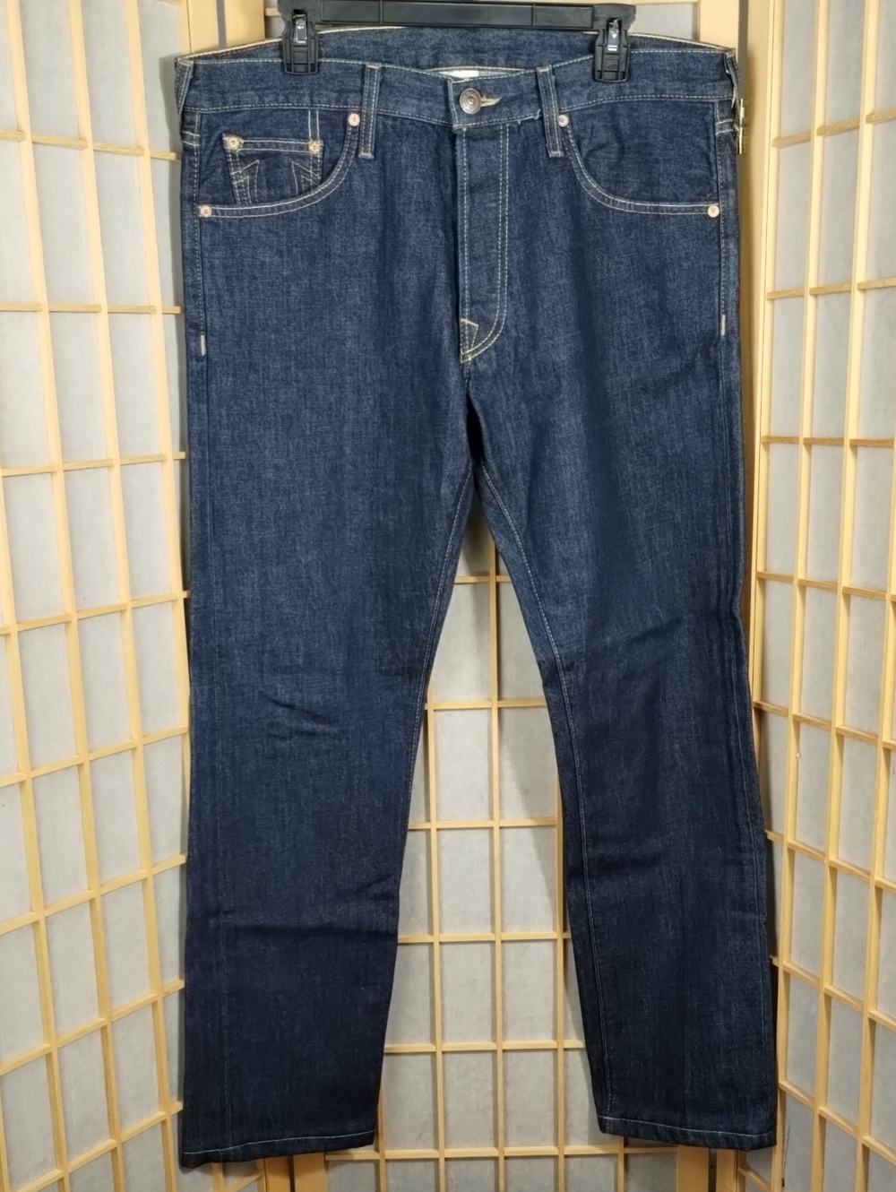 True Religion Texas Jack Dark Blue Straight Jeans Size 38 (Read Description)
